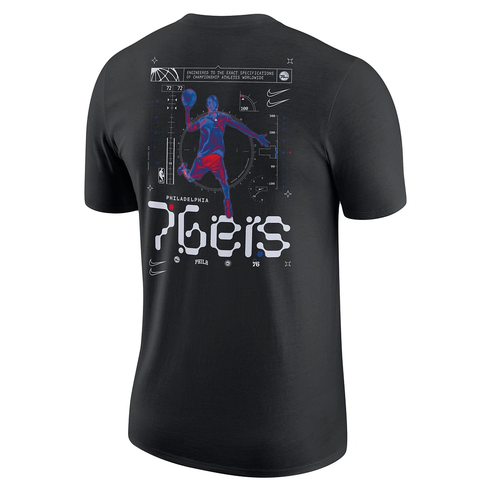 Men's Nike Black Philadelphia 76ers Courtside Air Traffic Control Max90 T-Shirt