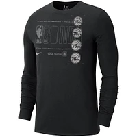 Men's Nike Black Philadelphia 76ers Courtside Chrome Long Sleeve T-Shirt