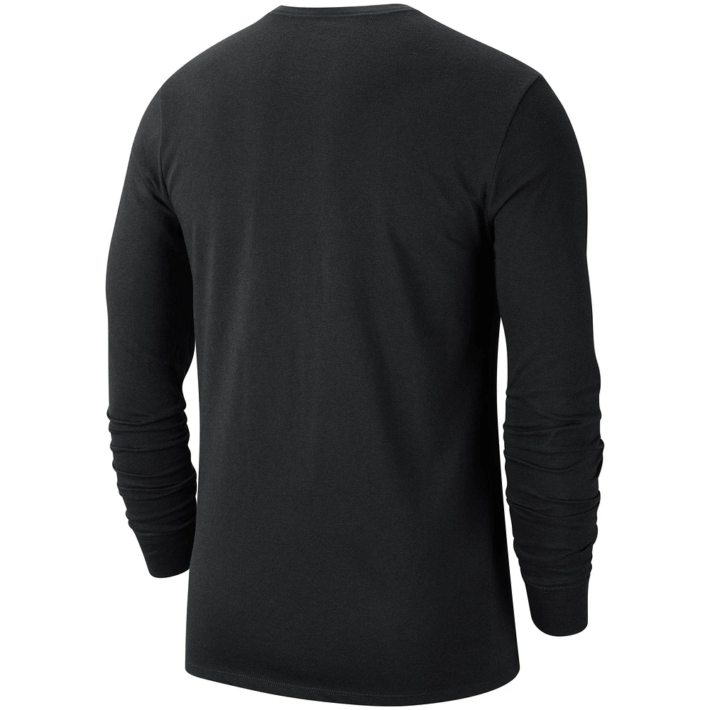 Men's Nike Black Philadelphia 76ers Courtside Chrome Long Sleeve T-Shirt