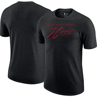 Men's Nike Heather Black Philadelphia 76ers Courtside Versus Flight Max90 T-Shirt