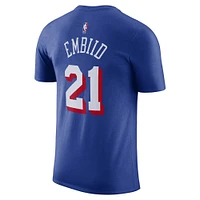 Men's Nike Joel Embiid Royal Philadelphia 76ers Name & Number T-Shirt