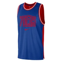 Men's Nike Royal/Red Philadelphia 76ers Courtside Versus Force Split DNA Performance Mesh Tank Top