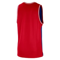 Men's Nike Royal/Red Philadelphia 76ers Courtside Versus Force Split DNA Performance Mesh Tank Top