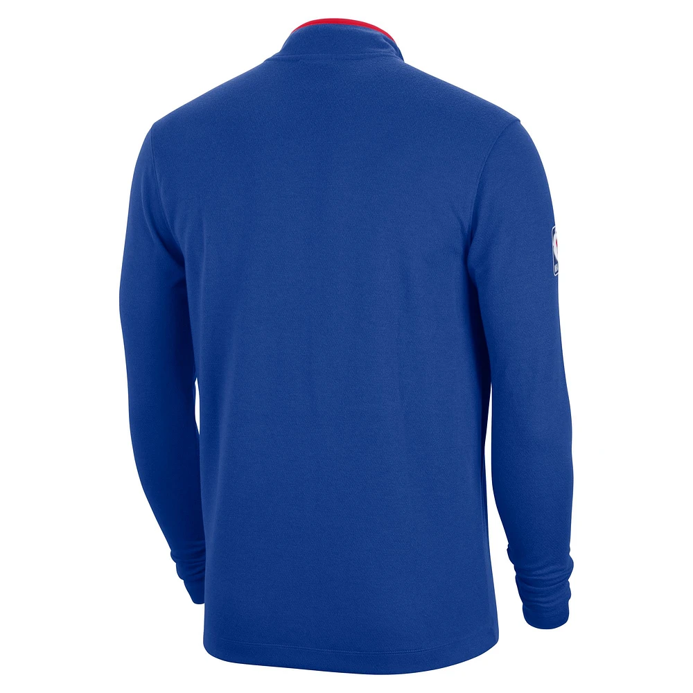 Haut à demi-glissière Nike Royal Philadelphia 76ers Authentic Performance pour Homme