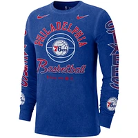Men's Nike Royal Philadelphia 76ers Courtside Retro Elevated Long Sleeve T-Shirt
