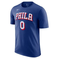 Men's Nike Tyrese Maxey Royal Philadelphia 76ers Icon Edition Name & Number T-Shirt