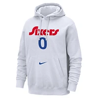 Men's Nike Tyrese Maxey White Philadelphia 76ers 2024/25 City Edition Name & Number Pullover Hoodie