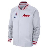 Men's Nike White Philadelphia 76ers 2024/25 City Edition Authentic Showtime Performance Full-Zip Jacket