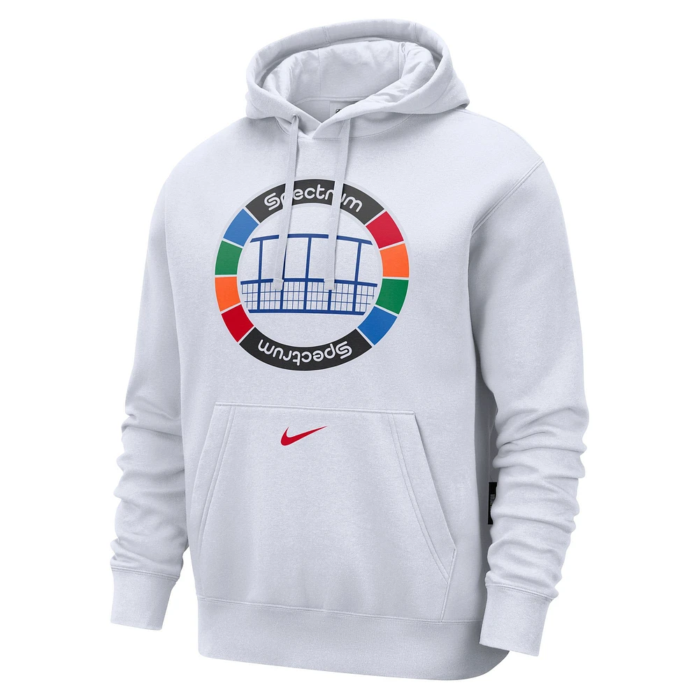 Men's Nike White Philadelphia 76ers 2024/25 City Edition Essential Club Pullover Hoodie