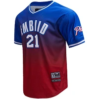 Men's Post Joel Embiid Royal/Red Philadelphia 76ers Ombre Name & Number T-Shirt