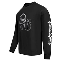 Men's Pro Standard Black Philadelphia 76ers Paint the City Drop Shoulder Sweatshirt