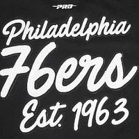 Men's Pro Standard Black Philadelphia 76ers Paint the City Drop Shoulder Sweatshirt