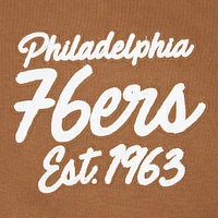 Men's Pro Standard Brown Philadelphia 76ers Paint the City Drop Shoulder Pullover Hoodie