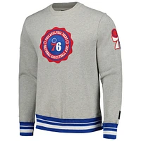 Men's Pro Standard Heather Gray Philadelphia 76ers Crest Emblem Pullover Sweatshirt