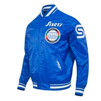 Men's Pro Standard Royal Philadelphia 76ers 2024/25 City Edition Chenille Satin Full-Snap Jacket