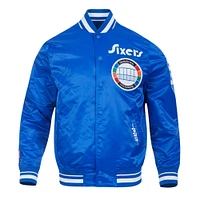 Men's Pro Standard Royal Philadelphia 76ers 2024/25 City Edition Chenille Satin Full-Snap Jacket