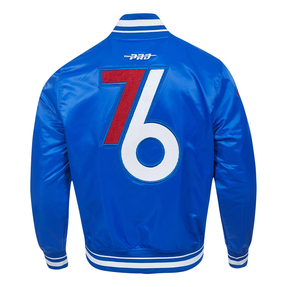 Men's Pro Standard Royal Philadelphia 76ers 2024/25 City Edition Chenille Satin Full-Snap Jacket