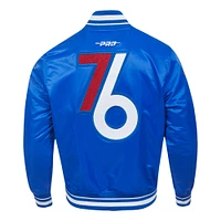 Men's Pro Standard Royal Philadelphia 76ers 2024/25 City Edition Chenille Satin Full-Snap Jacket