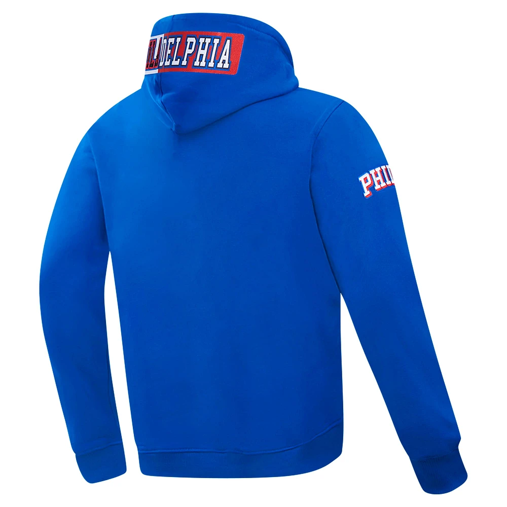 Men's Pro Standard Royal Philadelphia 76ers Split Logo Pullover Hoodie