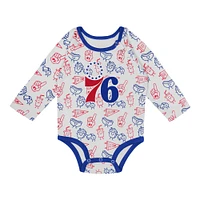 Newborn & Infant Philadelphia 76ers Little Champ Long Sleeve Bodysuit, Pants Cuffed Knit Hat 3-Piece Set