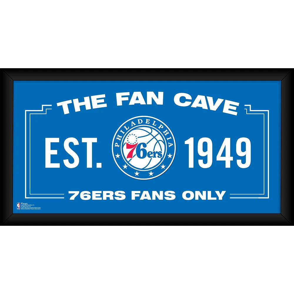 Philadelphia 76ers Framed 10" x 20" Fan Cave Collage
