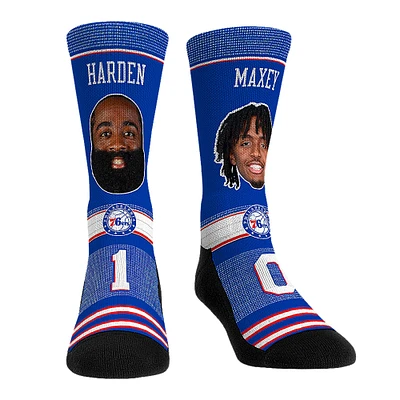 Rock Em Socks James Harden & Tyrese Maxey Philadelphia 76ers Teammates Player Crew