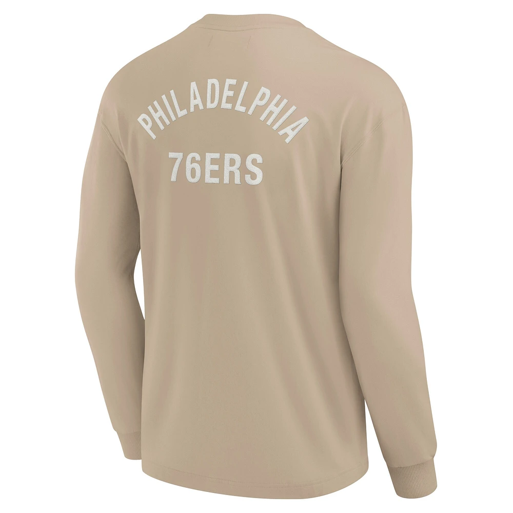 Unisex Fanatics Khaki Philadelphia 76ers Elements Super Soft Long Sleeve T-Shirt