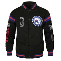 Unisex FISLL x Black History Collection  Philadelphia 76ers Full-Snap Varsity Jacket