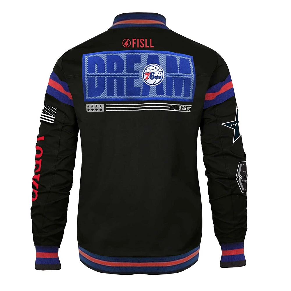 Unisex FISLL x Black History Collection  Philadelphia 76ers Full-Snap Varsity Jacket