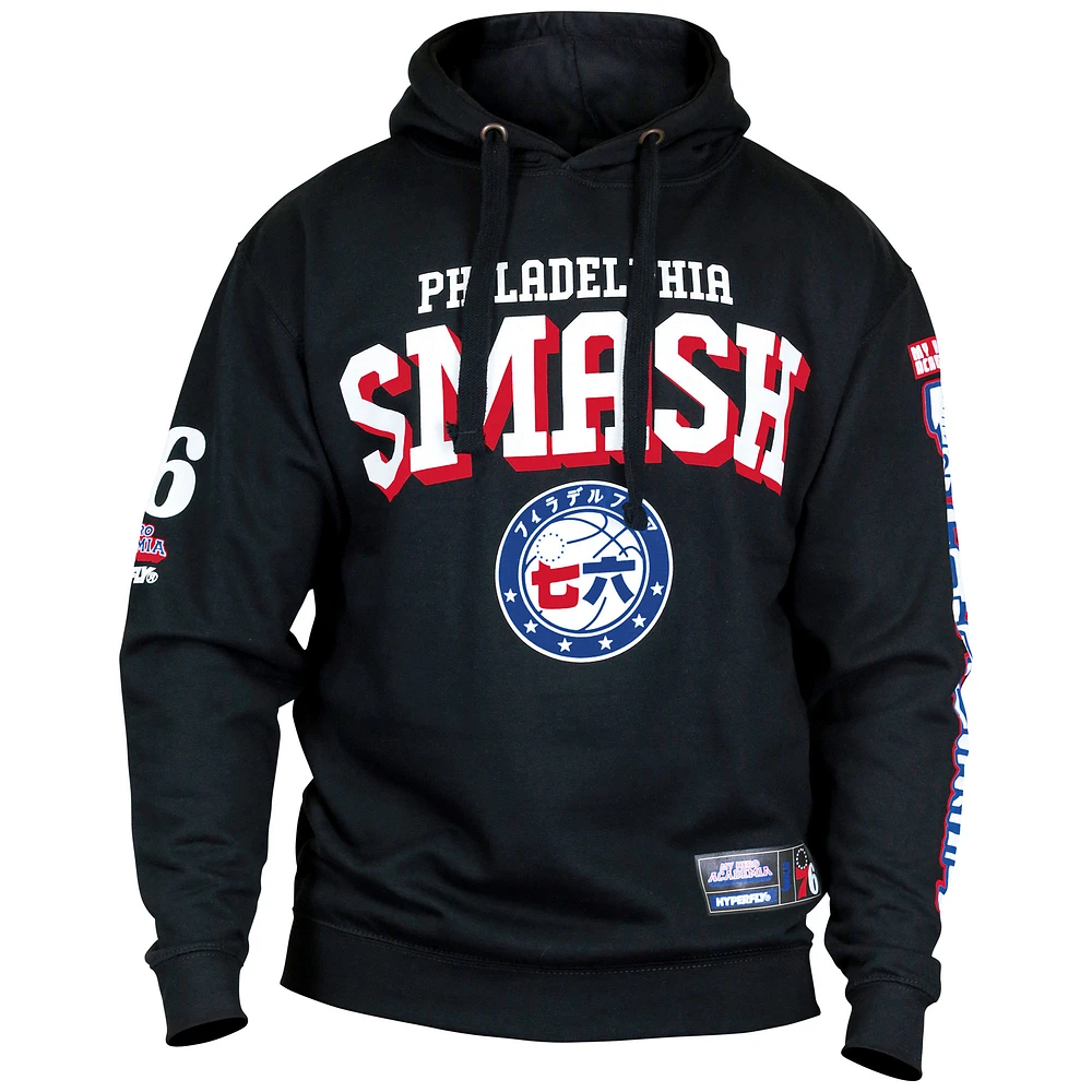 Unisex Hyperfly  Black Philadelphia 76ers NBA x My Hero Academia All Might Smash Pullover Hoodie