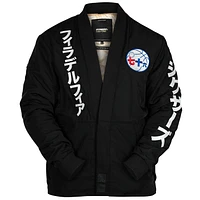 Unisex NBA x Hyperfly  Black Philadelphia 76ers Katakana Kimono Jacket