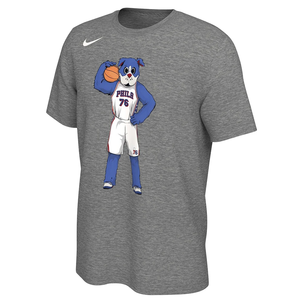 Unisex Nike Heather Charcoal Philadelphia 76ers Team Mascot T-Shirt