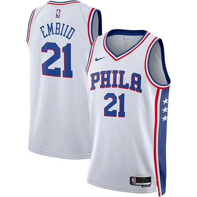 Maillot Nike Joel Embiid Swingman des Philadelphia 76ers blanc unisexe - Édition Association