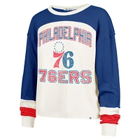 Women's '47  Cream Philadelphia 76ers Curve Raglan Long Sleeve T-Shirt