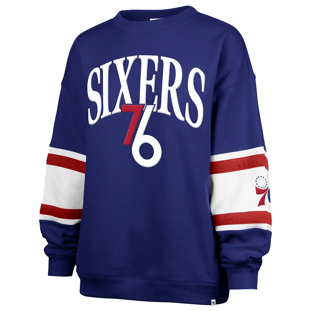 Women's '47 Royal Philadelphia 76ers 2024/25 City Edition Steadfast Paneled Pullover Sweatshirt