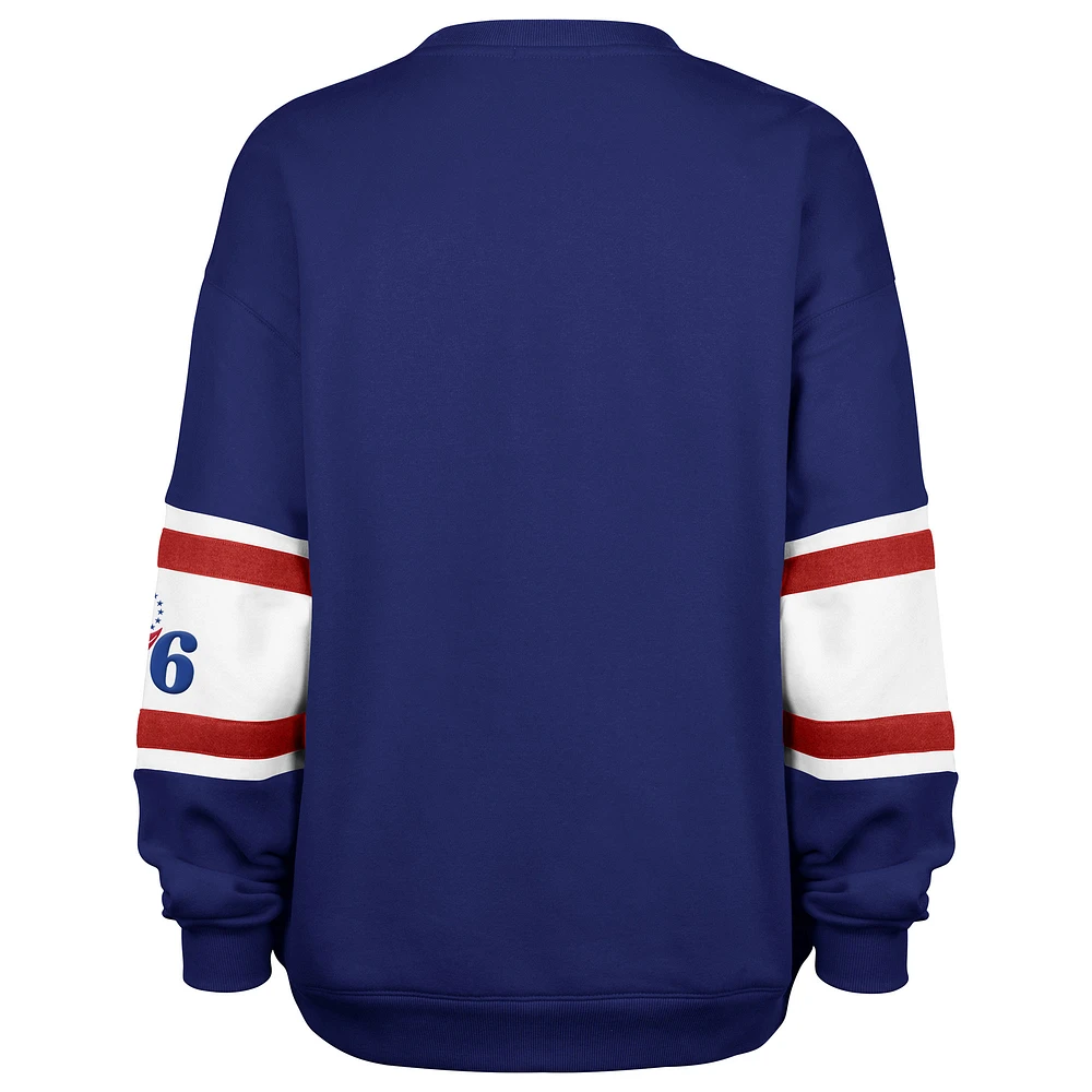 Women's '47 Royal Philadelphia 76ers 2024/25 City Edition Steadfast Paneled Pullover Sweatshirt