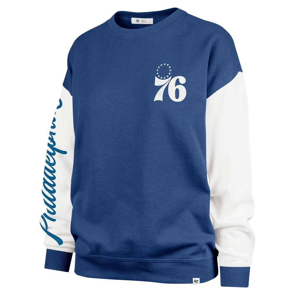 Sweat-shirt oversize '47 Royal Philadelphia 76ers Rise Andie pour femme