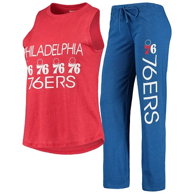 Concepts Sport Royal/Rouge Philadelphia 76ers Ensemble de nuit avec débardeur et pantalon