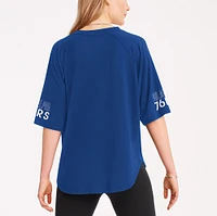 T-shirt surdimensionné à trois mélanges DKNY Sport Royal Philadelphia 76ers Diana Raglan pour femmes