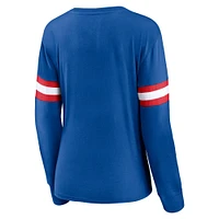 Women's Fanatics Royal Philadelphia 76ers Block Party Striped - Long Sleeve T-Shirt