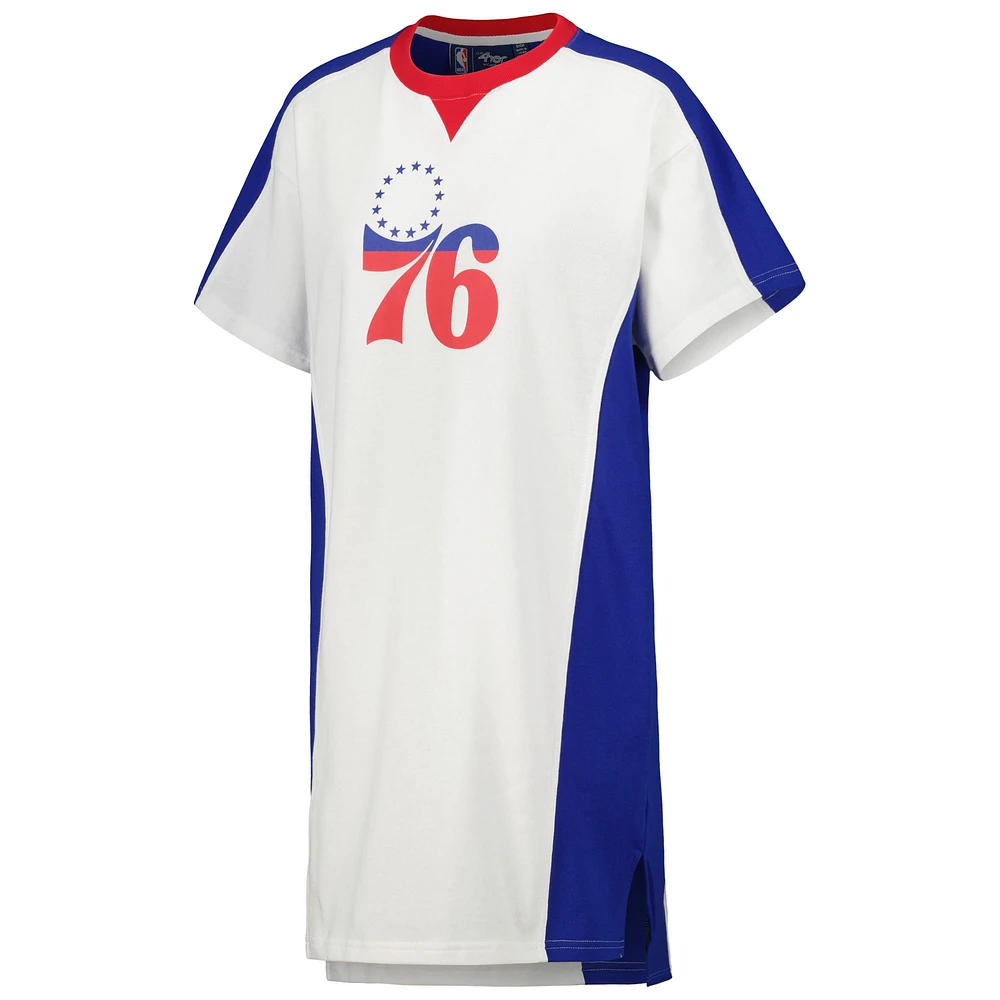 Women's G-III 4Her by Carl Banks White Philadelphia 76ers Free Throw T-Shirt Dress