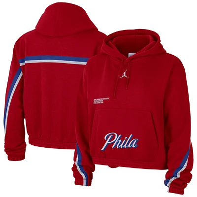 Sweat à capuche Jordan Brand Philadelphia 76ers Courtside Statement Edition pour femme, rouge