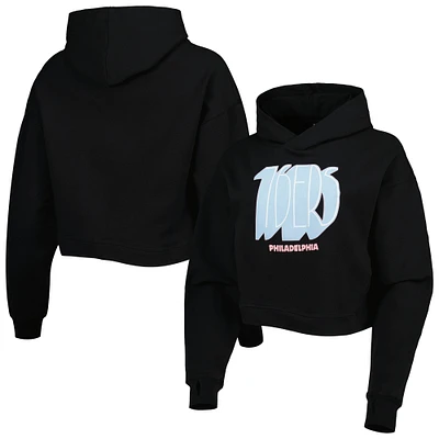 Chandail à capuchon court pour femme Philadelphia 76ers Layla World Tour Lusso noir