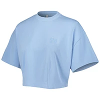 Women's Lusso Light Blue Philadelphia 76ers Nola Faded Tonal Cropped T-Shirt