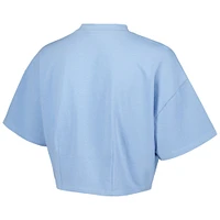 Women's Lusso Light Blue Philadelphia 76ers Nola Faded Tonal Cropped T-Shirt