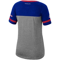 Women's Mitchell & Ness Allen Iverson Heathered Charcoal Philadelphia 76ers Team Captain V-Neck T-Shirt