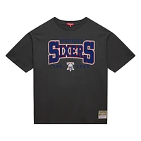 Women's Mitchell & Ness Charcoal Philadelphia 76ers Hardwood Classics Oversized Boyfriend T-Shirt