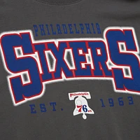 Women's Mitchell & Ness Charcoal Philadelphia 76ers Hardwood Classics Oversized Boyfriend T-Shirt