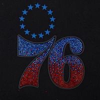 Women's Pro Standard Black Philadelphia 76ers Jewels Cropped Pullover Hoodie