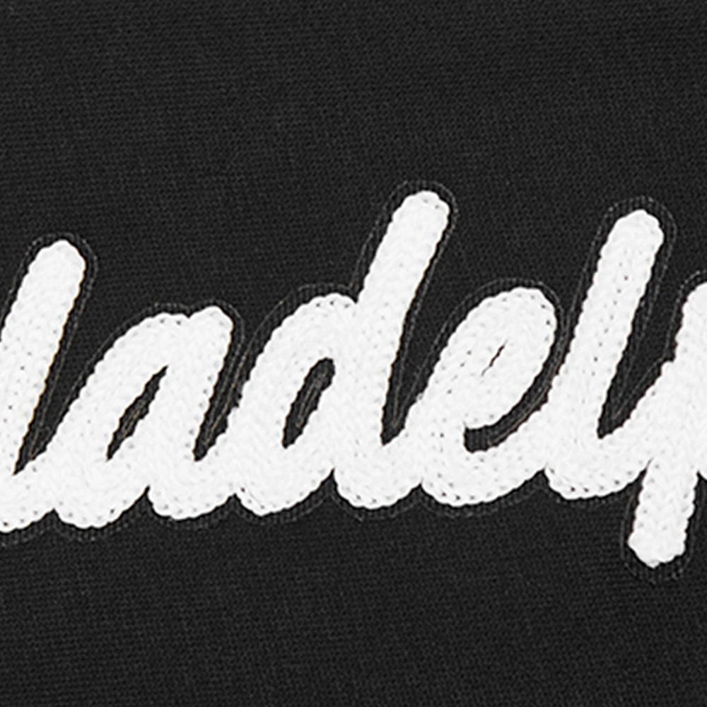 Women's Pro Standard Black Philadelphia 76ers Paint The City Cropped Pullover Sweatshirt